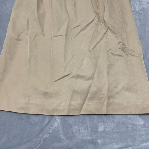 Talbots Mini Tank Dress Petite 10 Tan Silk Cotton Lined Vintage Career‎ Back Zip - Picture 6 of 11